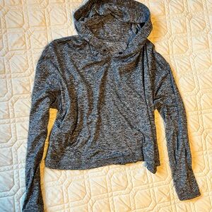 ⭐️3/$30 or 6/$50! Athleta Black and Gray Heathered Cropped Hoodie